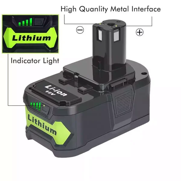 18V 3.0Ah Batería para Ryobi CCC-1801M,CCC-180L,CCD-1801,CCG-1801M,CCG-180L,CCS-1801/DM,CCS-1801/LM,CCS-1801D,CCS-1801LM,CCW-180L - Imagen 2