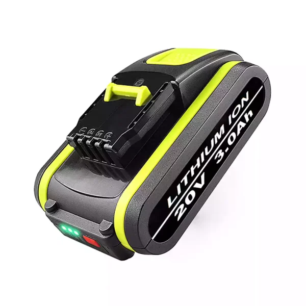 20V 3.0Ah Batería para Worx WX394.3 WX390.9 WX390.31 WX390.1 WX390 WX386.4 WX386 WX380.9 WX373.9 WX373.2 WX373 WX372.7 WX372 WX367 WX366.5 WX366.2 WX366 WX354.9 WX348.1 WX348 - Imagen 4