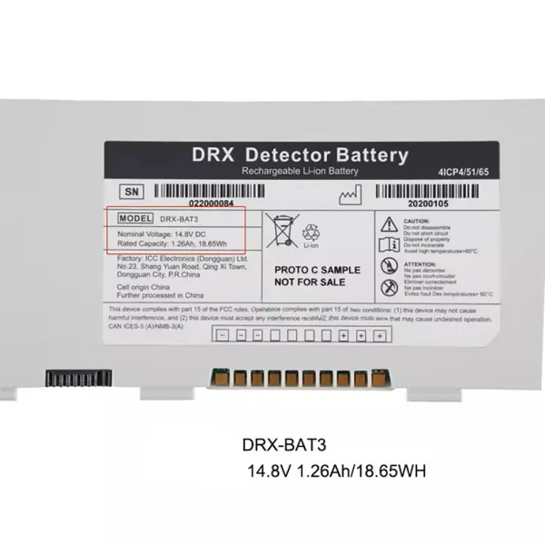 Batería Para DRX-BAT3,Carestream HPX-DR 2530 - Imagen 4