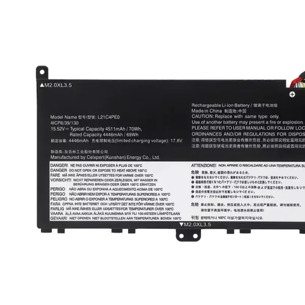 Batería Para Laptop Lenovo L21C4PE0 L21D4PE0 L21M4PE0 L21M4PC7 L21C4PC7 L21C4PC4 - Imagen 3