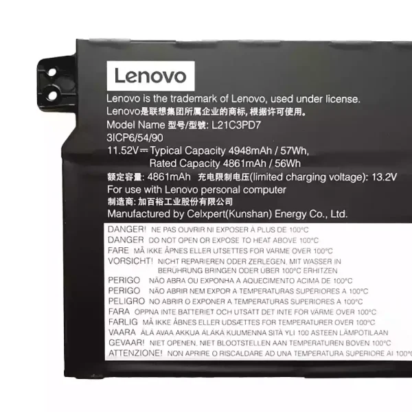 Batería Para Laptop LENOVO L21C3PD7 L21M3PD7 - Imagen 3