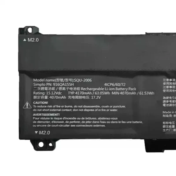 Batería Para Laptop SQU-2006 916QA155H - Imagen 3