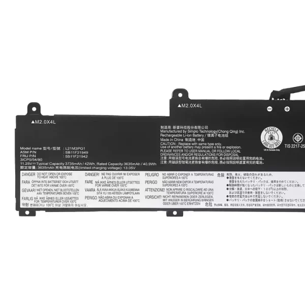 Batería Para Laptop LENOVO L21L3PG1 L21M3PG1 L21C3PG1 - Imagen 3