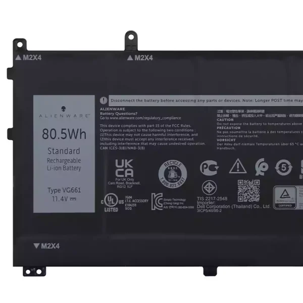 Batería Para Laptop DELL VG661 V4N84,DELL Alienware x14 R1 R2 - Imagen 3