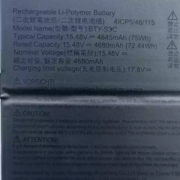 Batería Para Laptop MSI BTY-S3C - Imagen 3