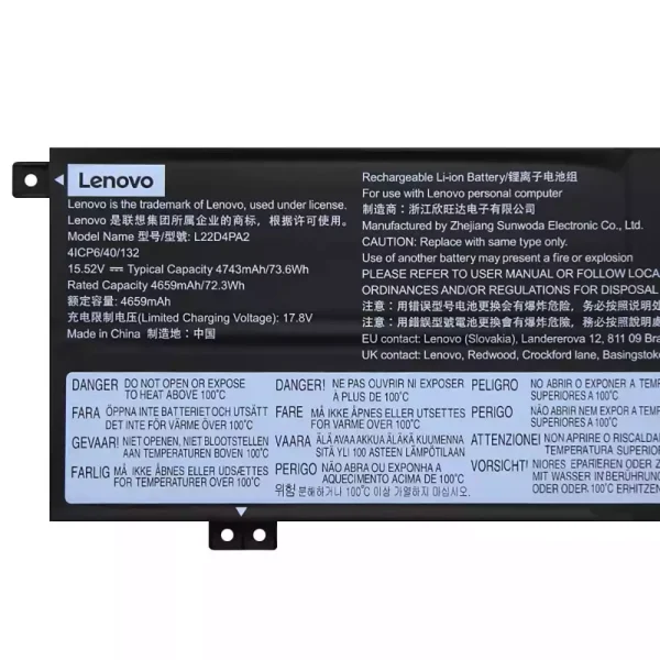 Batería Para Laptop LENOVO L22C4PA2 L22D4PA2 L22M4PA2 - Imagen 3