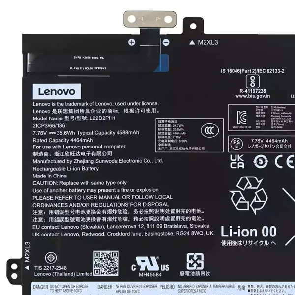 Batería Para Laptop LENOVO L22B2PH1 L22D2PH1 - Imagen 3