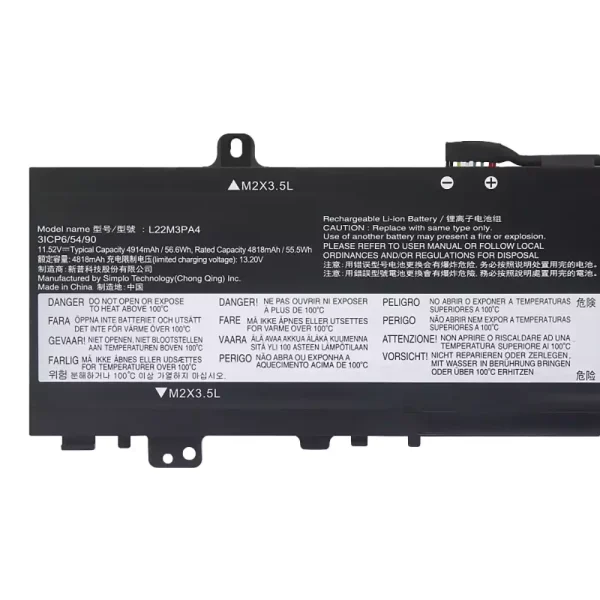 Batería Para Laptop LENOVO L22M3PA4 L22B3PA4 L22C3PA4 L22B3PA3 L22C3PA3 L22M3PA3 - Imagen 3