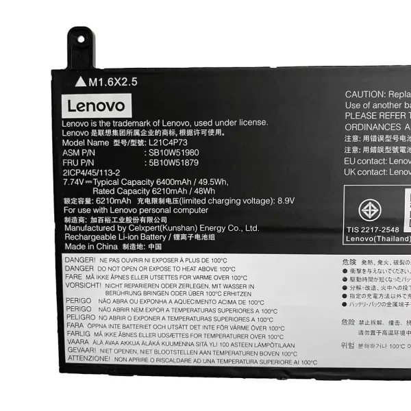 Batería Para Laptop LENOVO L21M4P73 L21C4P73 - Imagen 2