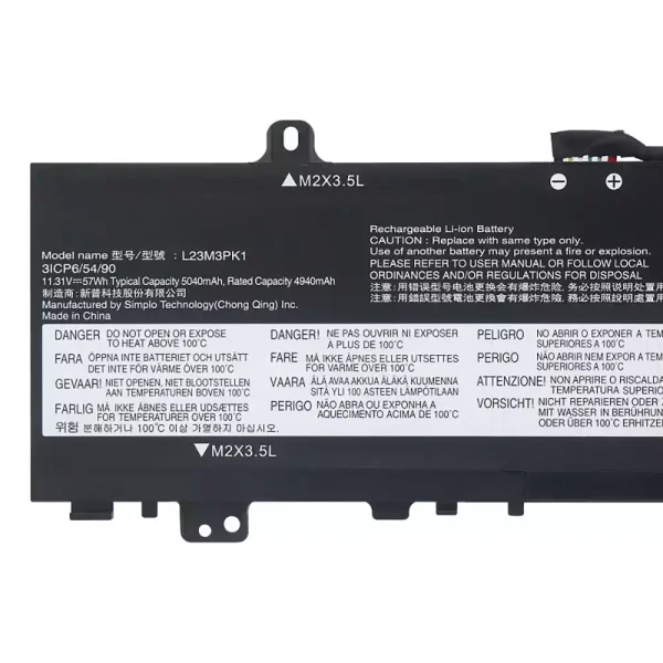 Batería Para Laptop LENOVO L23M3PK1 L23X3PK1 L23B3PK1 L23D3PK1 L23C3PK1 - Imagen 3