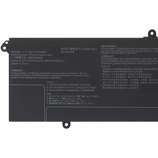 Batería Para Laptop ASUS C31N2105-1 - Imagen 3