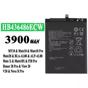Batería HB436486ECW para HUAWEI Mate 10/Mate 10 Pro/Mate 10X/Mate 20/P20 Pro/P20 Pro Leather Limited Edition/Honor 20 Pro/Honor View 20/Honor V20/Nova 5i Pro/Nova 5z