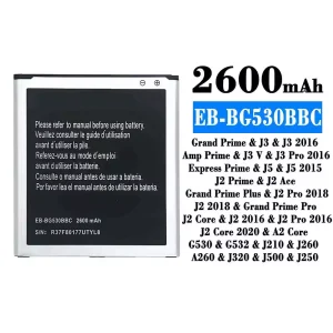 Batería EB-BG530BBC para Samsung J3/J3 2016/J3 Pro 2016/J5/J5 2015
