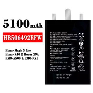 Batería HB506492EFW para HUAWEI Honor Magic 5 Lite / Honor X40 / Honor X9A