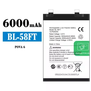 Batería BL-58FT para Tecno POVA 6