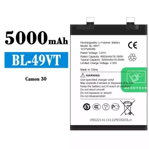 Batería BL-49VT para Tecno Camon 30