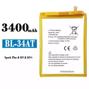 Batería BL-34AT para Tecno Spark Plus / K9 / K9+