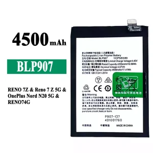 Batería BLP907 para OPPO RENO 7Z / Reno 7Z 5G / RENO 7 4G / RENO 8 4G /OnePlus Nord N20 5G