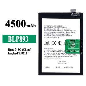 Batería BLP893 para OPPO Reno 7
