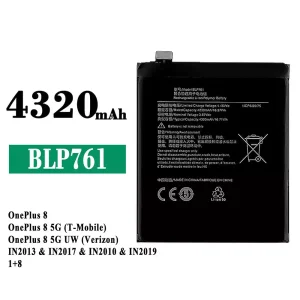 Batería BLP761 para OPPO OnePlus 8