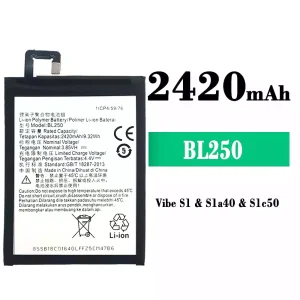 Batería BL250 para Lenovo Vibe S1/Sla40/Slc50