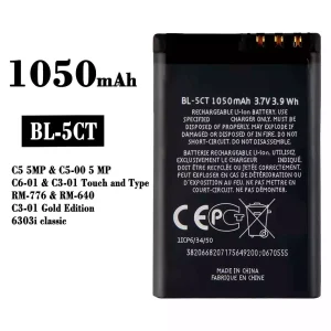Batería BL-5CT para Nokia C3-01 C6-01 C5-00 / 6303 6730c