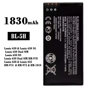 Batería BL-5H para Nokia Lumia 630 / Lumia 638 / Lumia 635 / RM-974 / RM-975 / RM-1010