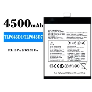 Batería TLP043D1/TLP043D7 para Alcatel TCL 10 Plus/TCL 20 Plus/TCL 10 pro/TCL 20 pro