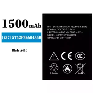 Batería Li3816T43P4h604550 para ZTE Blade A410