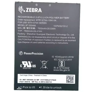 Batería Para ZEBRA BTRY-ET4X-10IN1-IN BT-000456